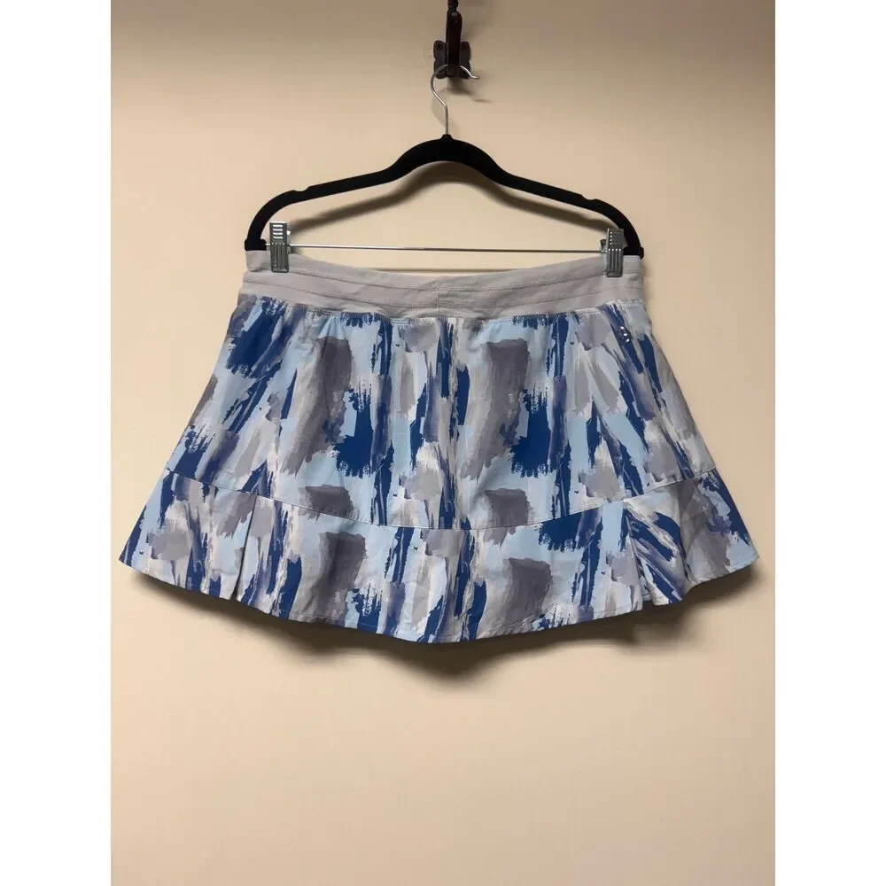TASC Performance Turquoise/Navy/Gray/White Printed Skirt/Skort, Sz L